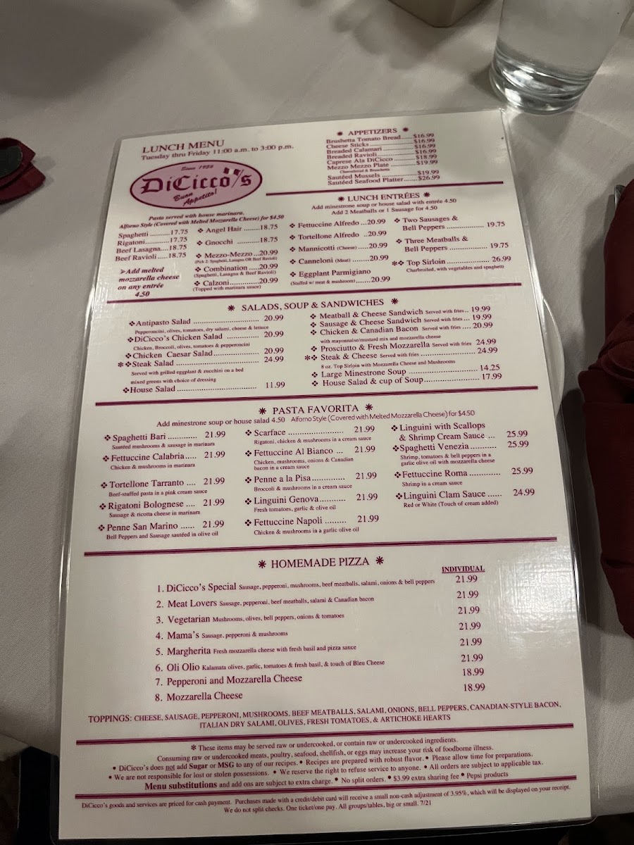Menu Dicicco's Italian Restaurant-1